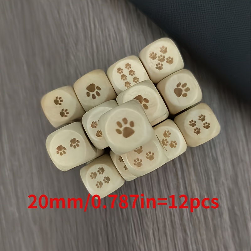 TEMU 8pcs/12pcs Wood Dice - Dice Suitable For Board Games, Parties, For Party Games - Dice For S & (compatible For Party Games)