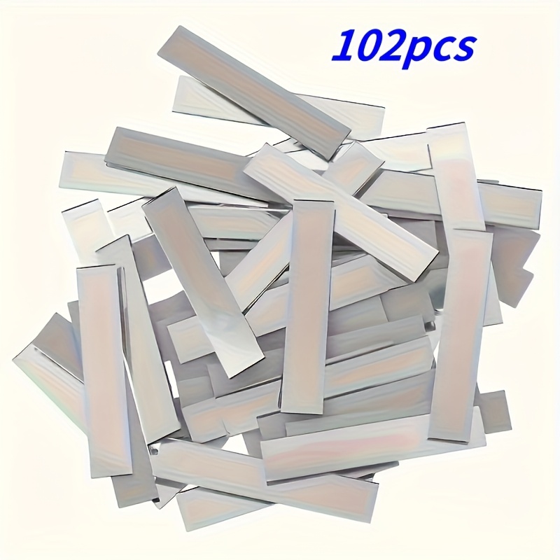102pcs Rectangular Mirror Glass Tiles | Self-adhesive Decorative Materials, 0.99 X 5.0 Cm Rectangular Mirror Stickers, For Wall Art And Room Decoration, Craft Supplies