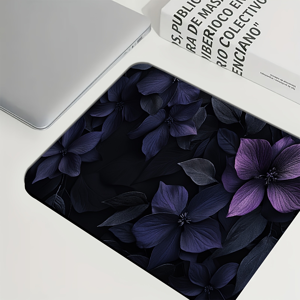 TEMU 1pc Durable Gaming Mouse Pad, Waterproof, Non-slip, Purple And Black , Romantic And Desk Mat, Ideal Gift For Gamers Who Like Elegant Design And