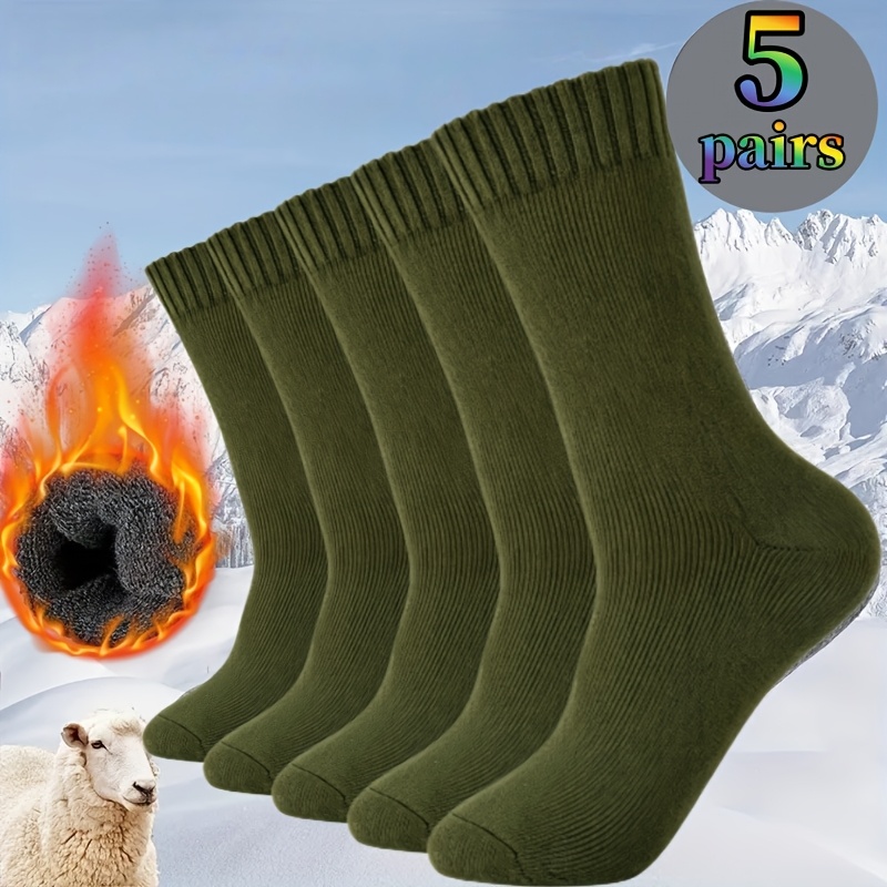 TEMU Calzini casual da esterno con in spugna spessa per , 5 , in pz, resistenti al freddo, adatti a , design confortevole e traspirante, utilizzabili