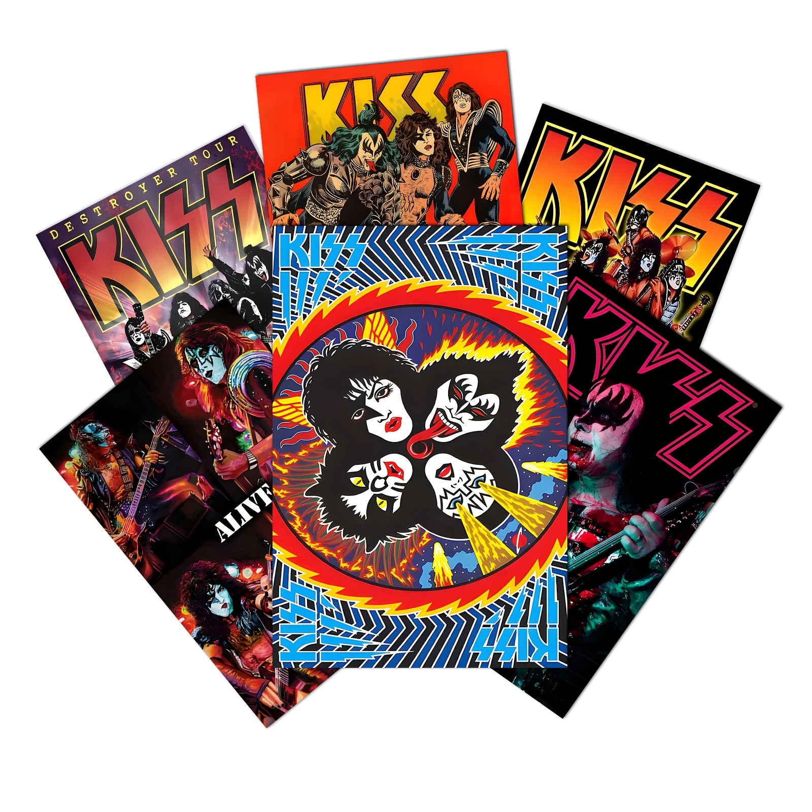 

6pcs Kiss Posters Set, Art , , Star Pattern, Movie Theme, Wall Hanging Decor For Home Office, Living Room, Bedroom, Indoor Use, 8x12 Inches