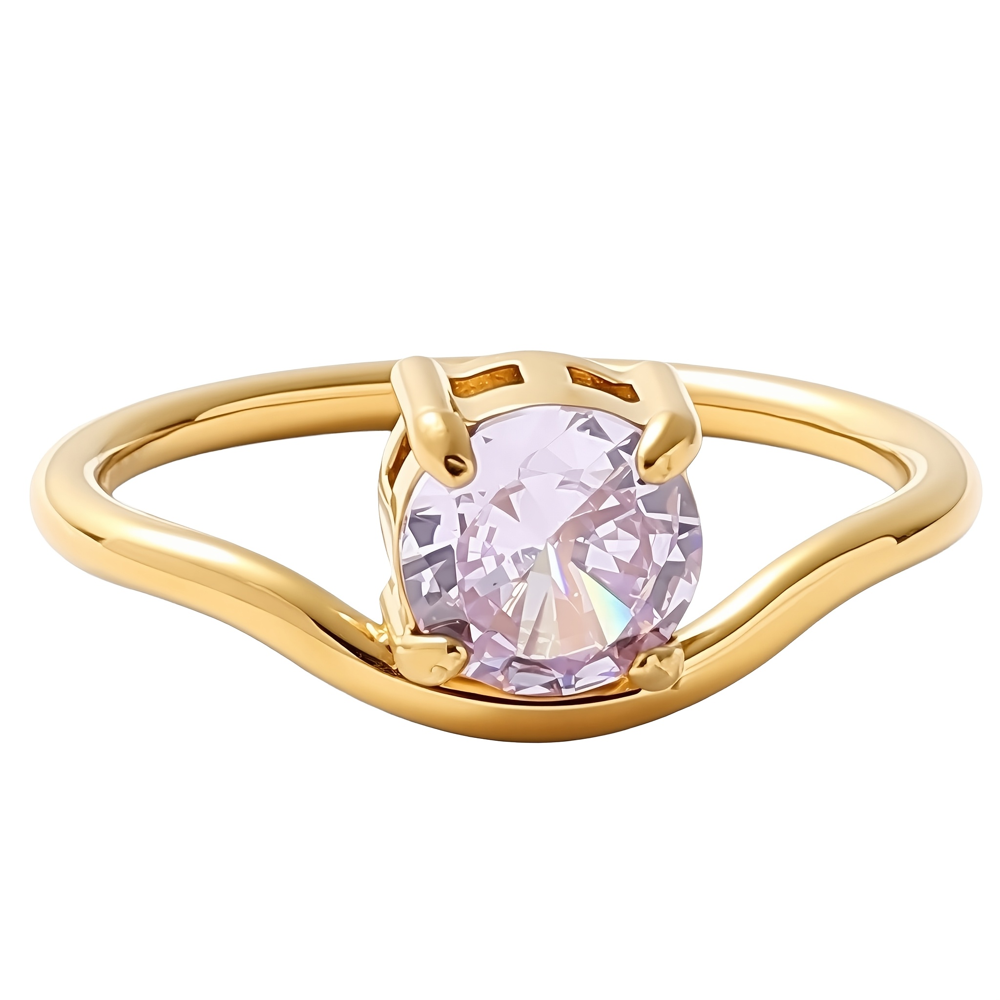 Stylish Minimalist Stainless Steel Ring with Synthetic Zircon