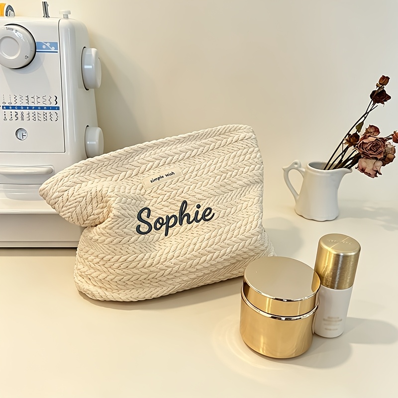 TEMU Wheat-pattern Woven Clutch/makeup Bag, Personalized With Custom ; A Portable Storage Bag For Feminine Hygiene Products, Cosmetics, And , Perfect