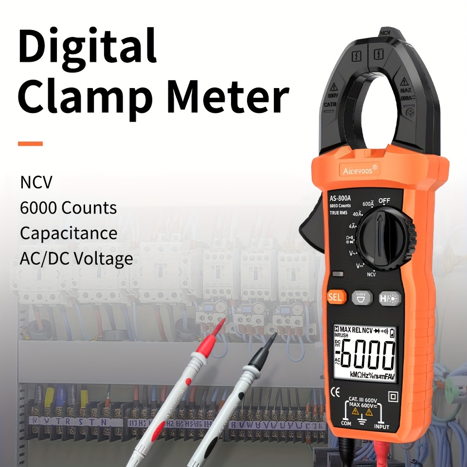   digital clamp meter 6000   ac   voltage tester ac current auto     multimeter ammeter     ncv