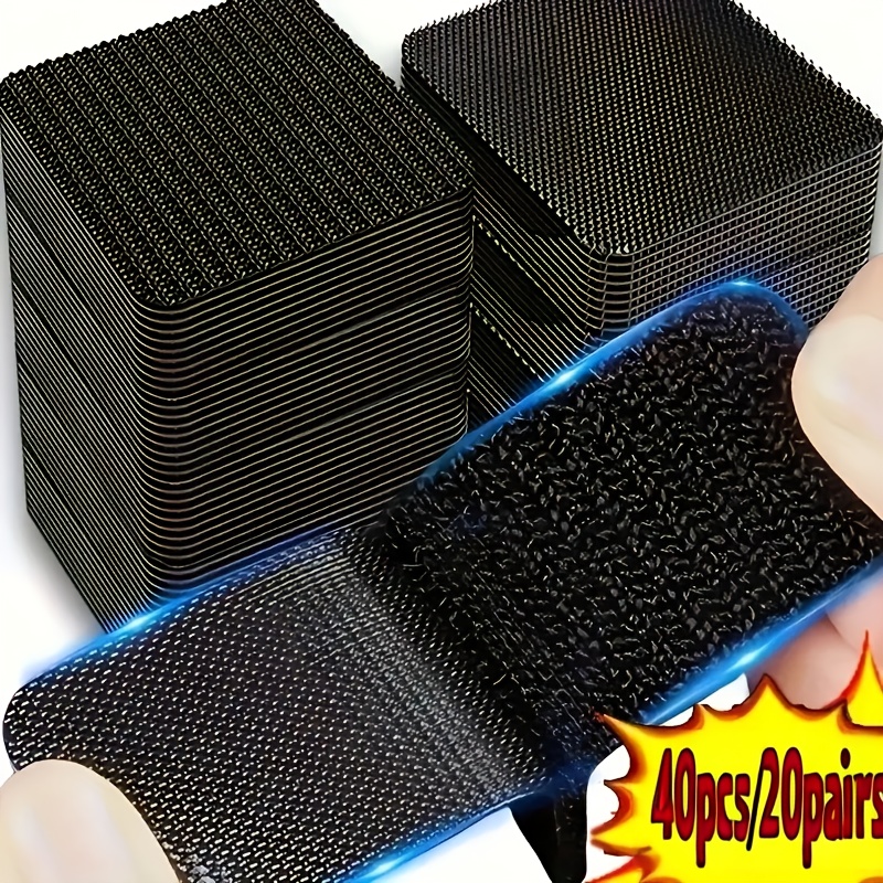 40 Bandes de Ruban Adhésif Double Face Robuste - Adhérence Antidérapante Super Forte, Ruban de Sol Antidérapant sans Résidu, Convient pour Tapis, Parquet, Carrelage, Bâche Huilée - Convient pour Maison, Bureau, Usage Commercial - Facile à Retirer et à Repositionner, Surface Texturée, Adhérence