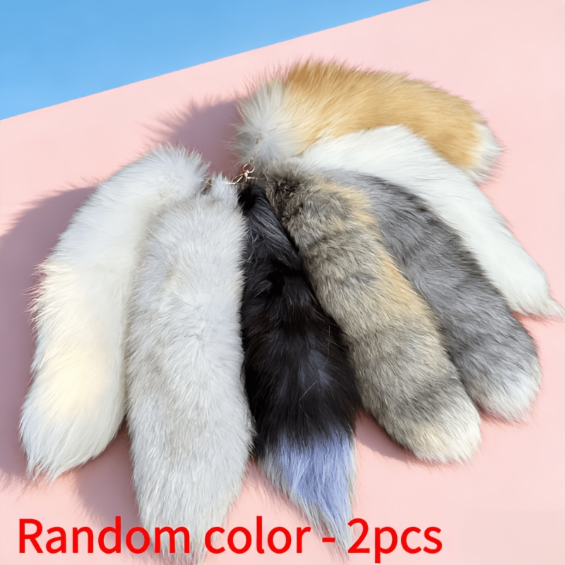 2 Pack Large Plush Tail Keychains| Adorable Bag Charms For Handbags Backpacks And Car Keys- Trendy Bag Accessories And Unique Gifts- Random Color