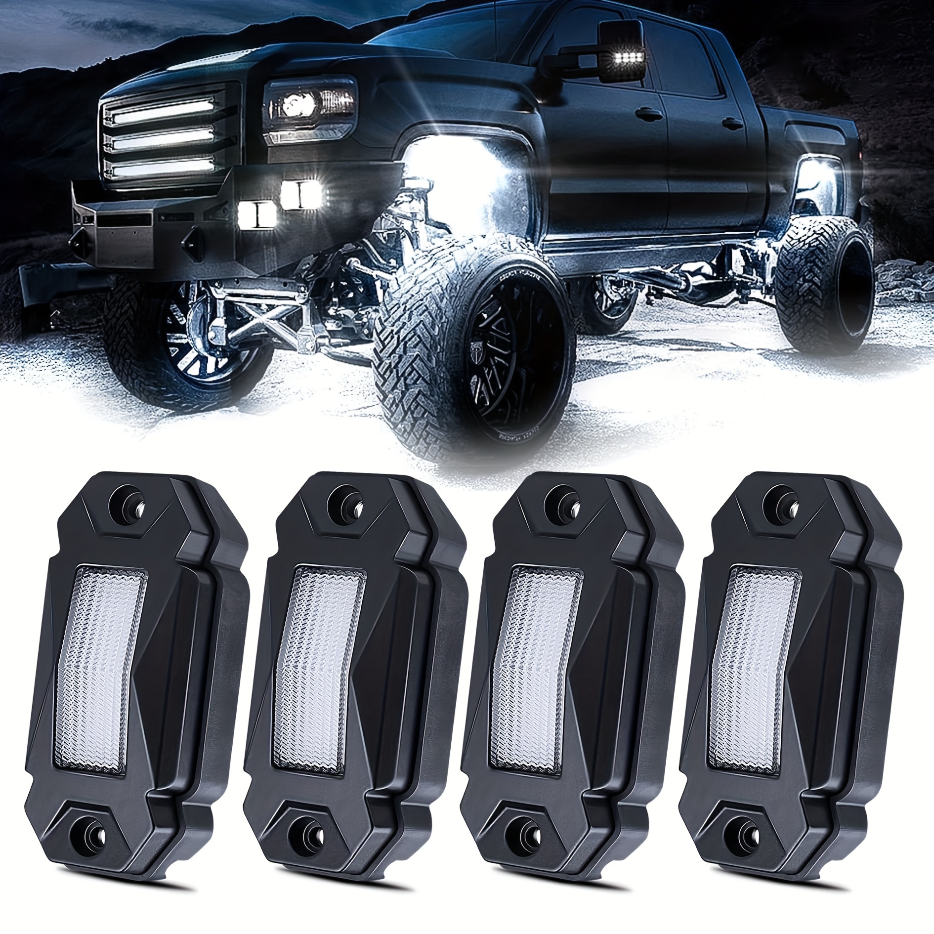 BAOLICY R3 LED Rock Lights White 30Pods for SUV Car JK XJ UTV ATV