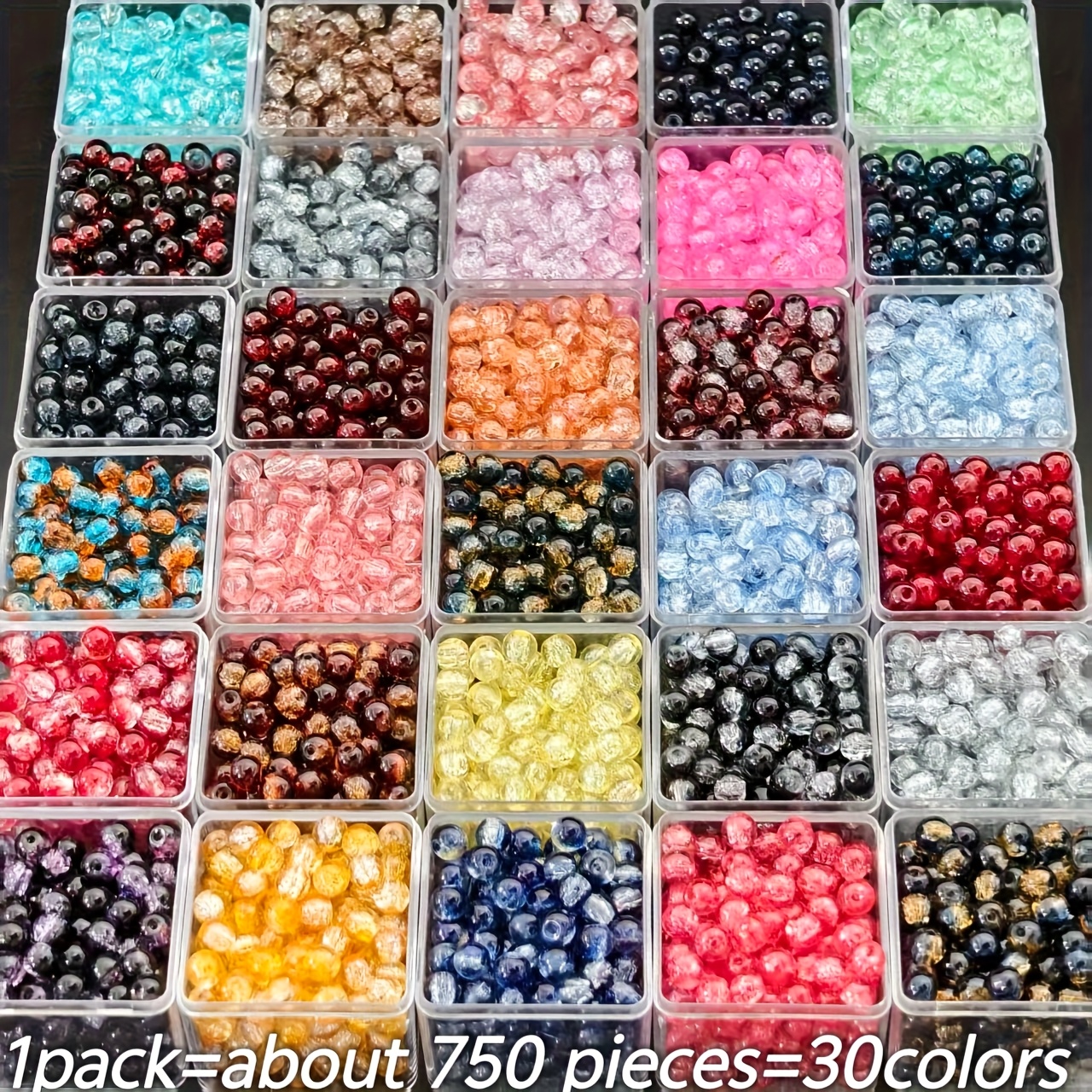 TEMU 750pcs 6mm Vintage Gradient Glass Beads | Smooth, Durable, Fade-resistant, Ideal For Bracelets And Necklaces, Perfect Gift For Mother On