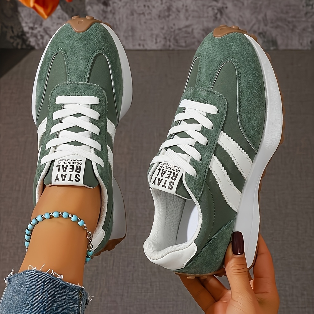TEMU Chaussures de sport décontractées à semelle épaisse antidérapante et amortissante pour femmes, chaussures de course sur route en extérieur,