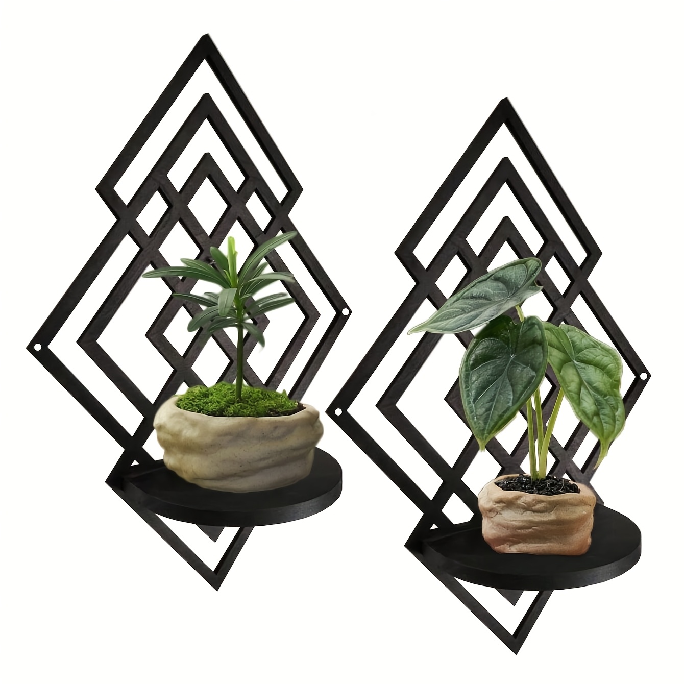   wall accent shelf geometric plant wall hanging shelf candle wall decor crystal shelf autumn home decor wooden   stand wall decor little plant stand decor for bedroon   room bathroom decor gift