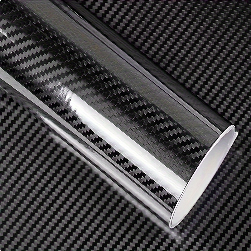 

5d High Gloss Black Carbon Fiber Pattern Vinyl Bubble Free Air Release Car Wrap Film Automotive Motocycle Phone Diy Decal Accessories