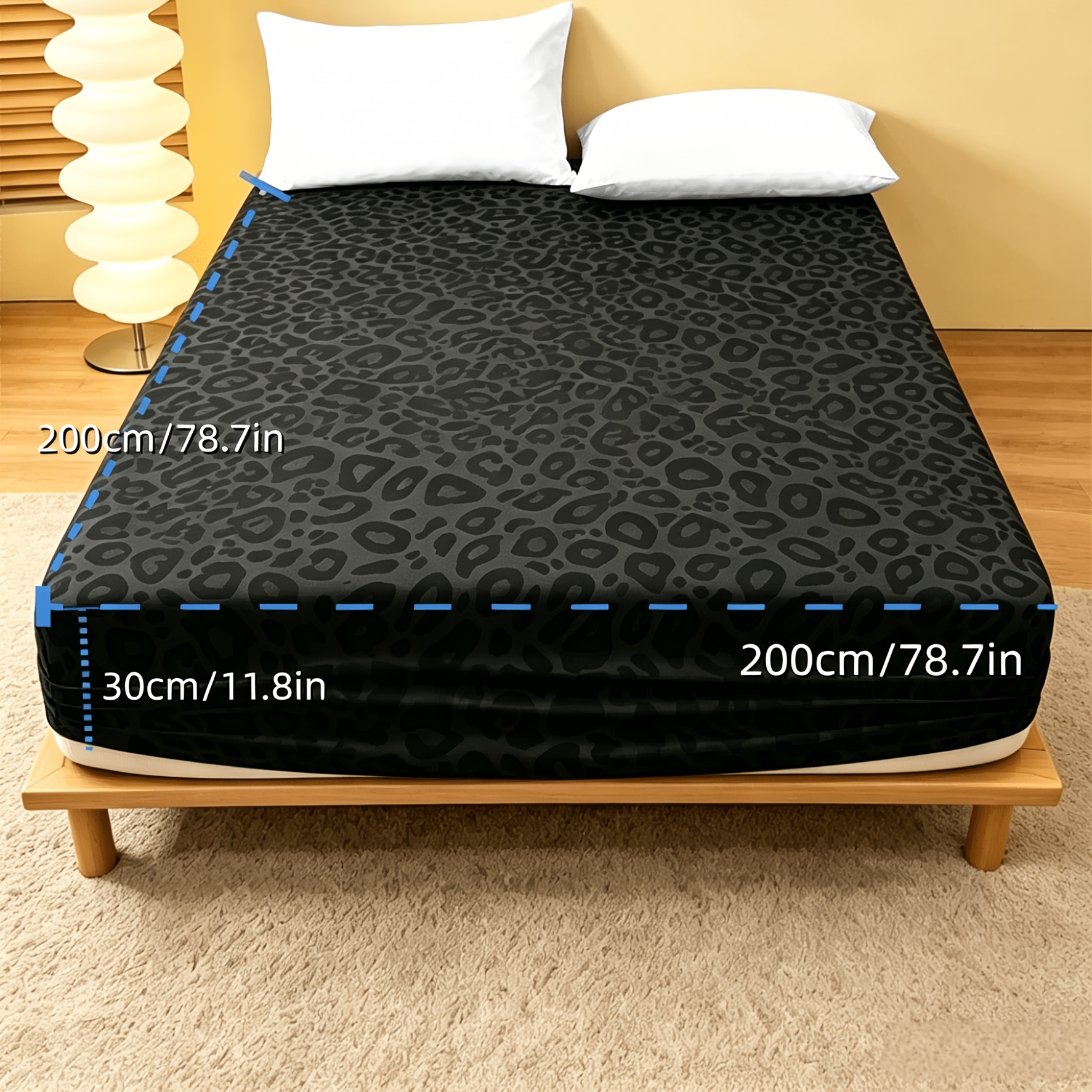 TEMU 1pc Print Cherry Bow Single Fitted Sheet (pillowcases Not Included), Patterned Sheet In A Stylish Rustic Style Mattress Protector, Fresh And