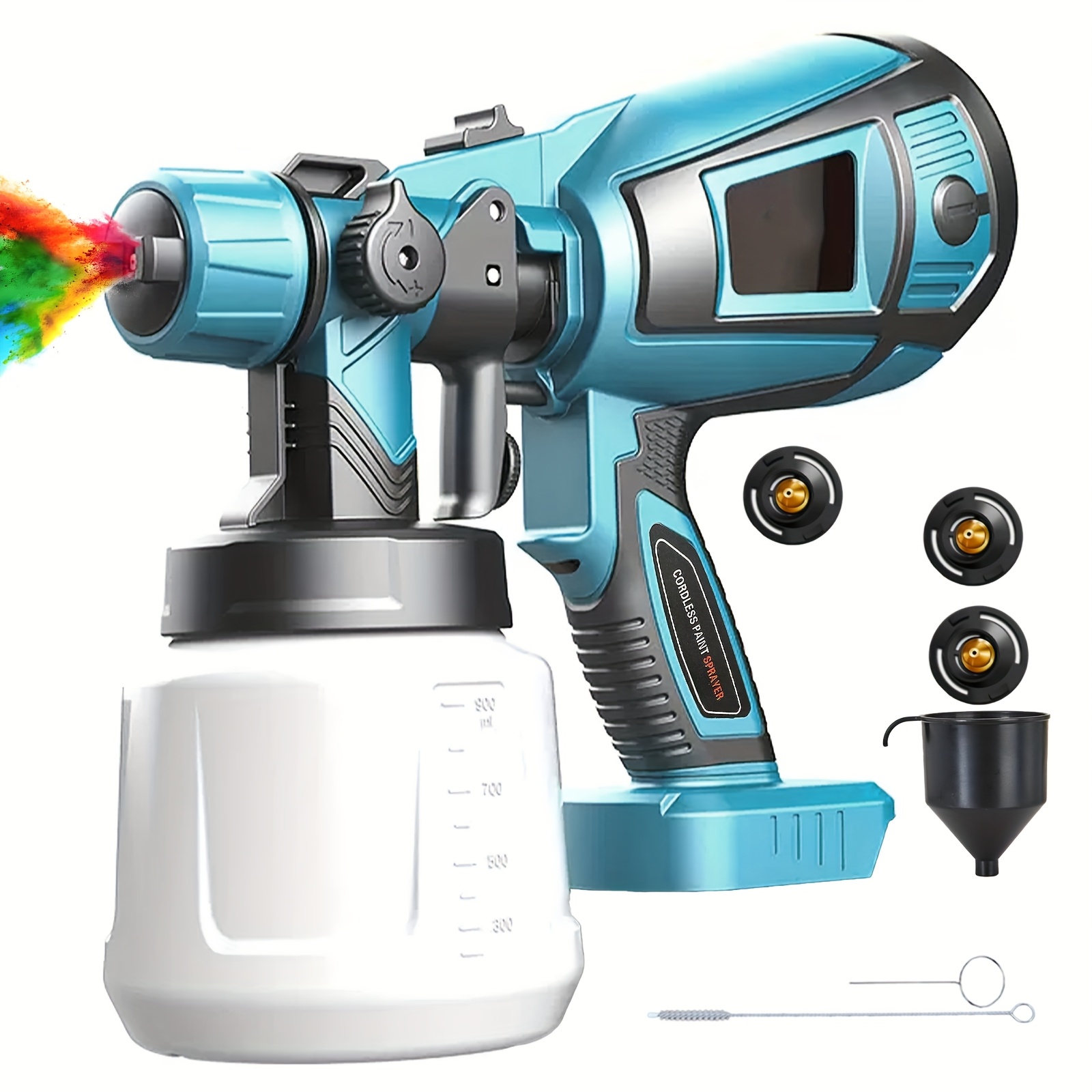 Image of Cordless Fence Paint Sprayer 240w Cordless Paint Sprayer For Makita 18v Battery, With 3 Nozzles(1mm, 1.8mm, 2.5mm), 1000ml Detachable Container, For Fencing Decking Wall Ceilings Home Furniture