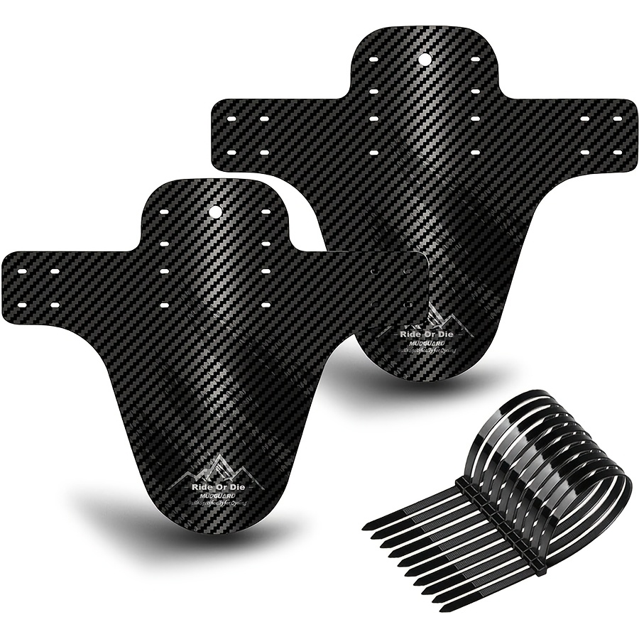 TEMU 2pcs/set Bicycle Fender Mountain Carbon Pattern Bike Mud Guard For Front Rear Wheel Mudguard Ultralight Cycling Mtb Fender Parts