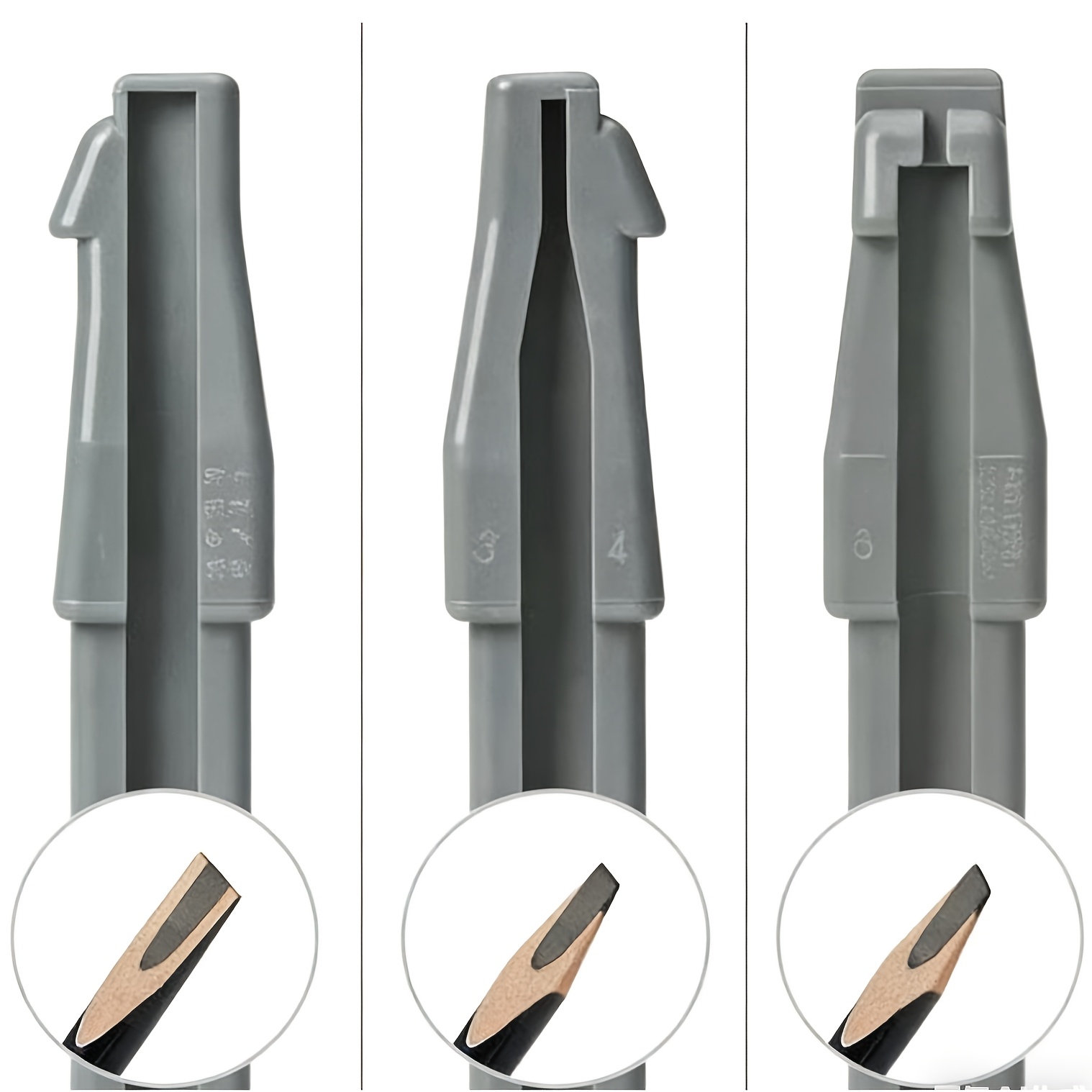 1pc/3pc/5pc眉笔削笔辅助器，鸭嘴眉笔削笔器，初学者砍刀眉笔削笔神器，防断裂眉笔削笔工具 商品详情 0