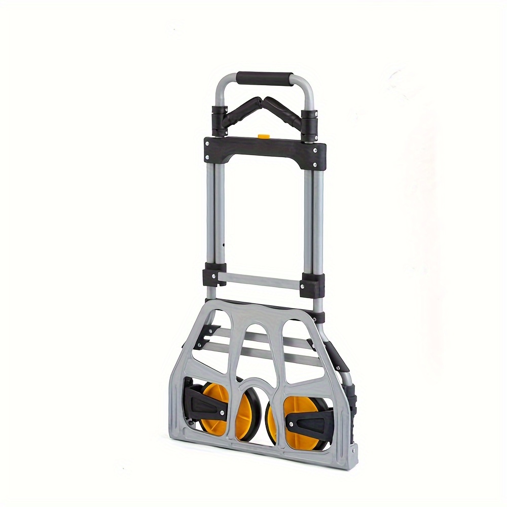 

Heavy Duty Folding Hand Truck & Dolly, Assisted Hand Truck Luggage Cart With 2 Wheels-black