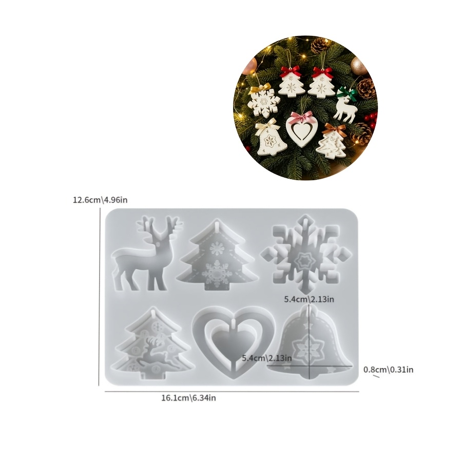 TEMU Moule en silicone 1 pièce pour décoration de Noël, convient pour la fabrication de résine, plâtre, bougies en cire, produits d'aromathérapie et