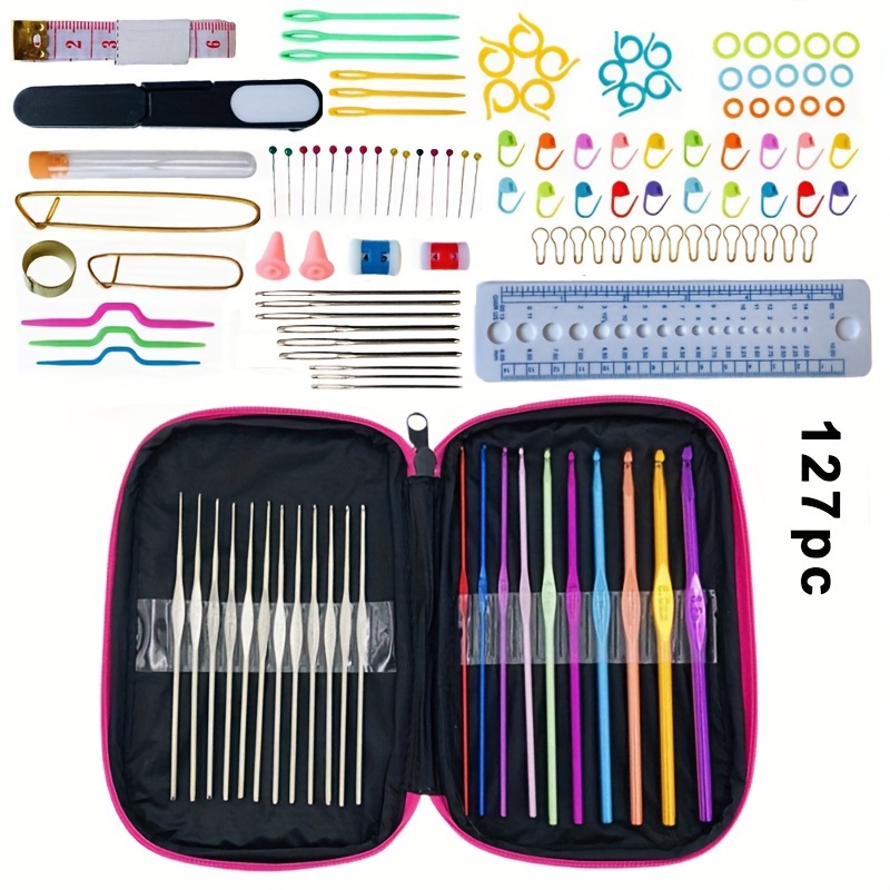 1set Colorful Aluminum Crochet Set 22pcs Metal Crochet Tools For Beginners  And Experienced Crochet Hook Lovers