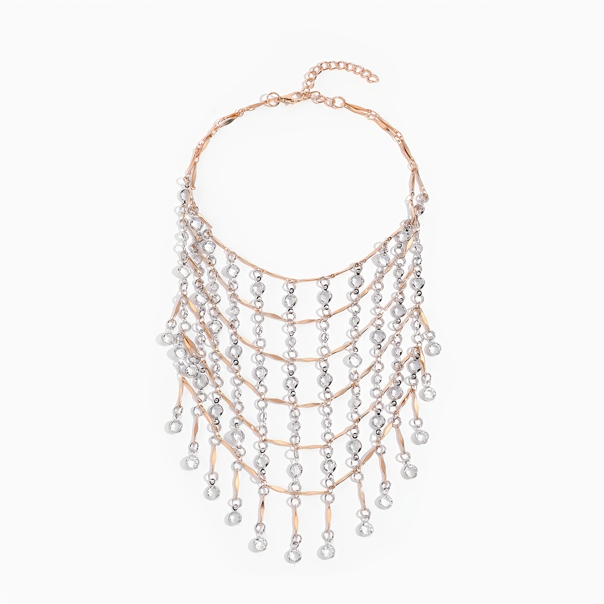 TEMU Elegant Tassel Resin Pendant Necklace, Vintage Net Bag Close-fitting Necklace Women's Jewelry, Suitable For Daily And Banquet Wear