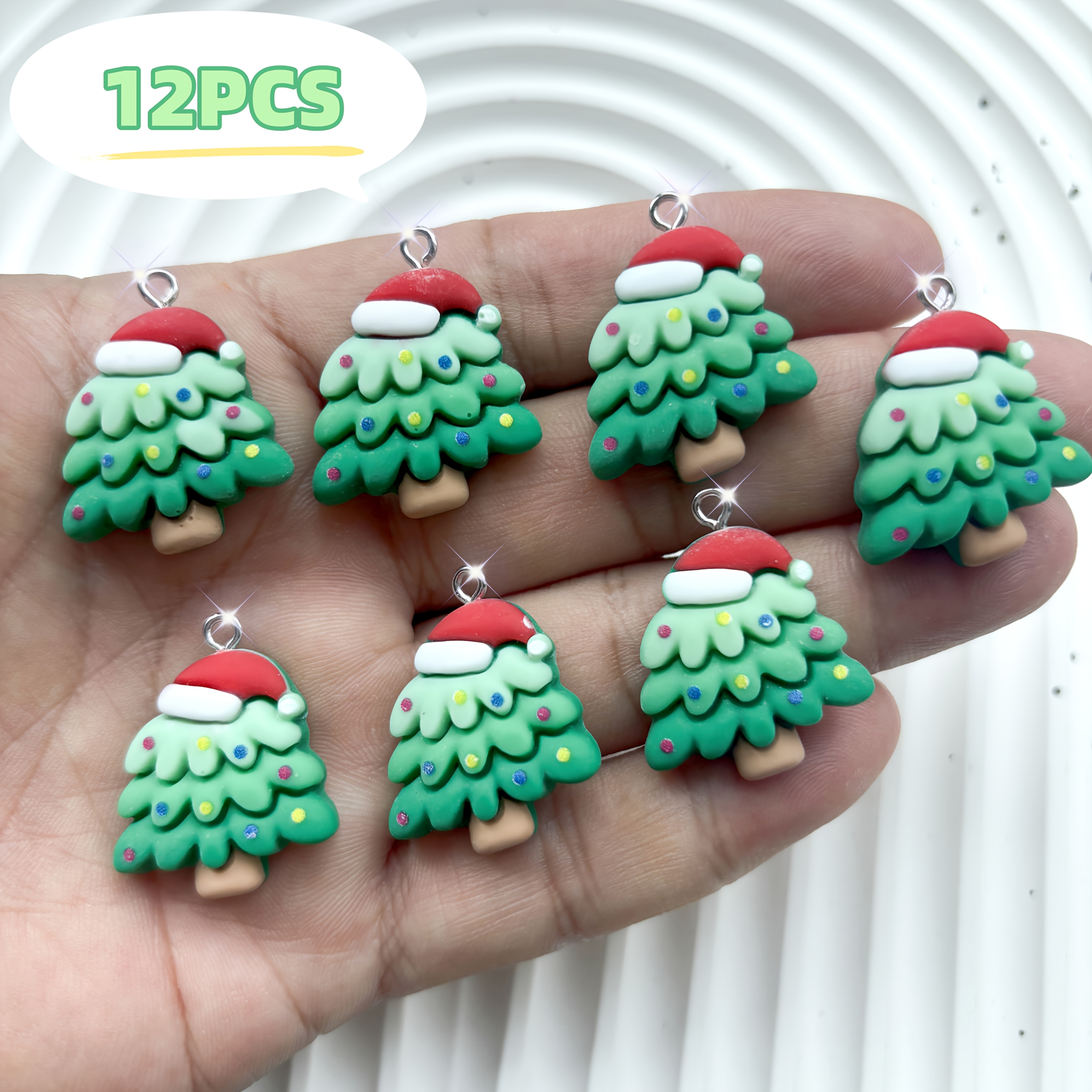 TEMU 12 pièces d'ornements de sapin de Noël en résine, décorations de Noël, pendentifs, cadeaux de Noël, décorations suspendues de Noël, cadeaux