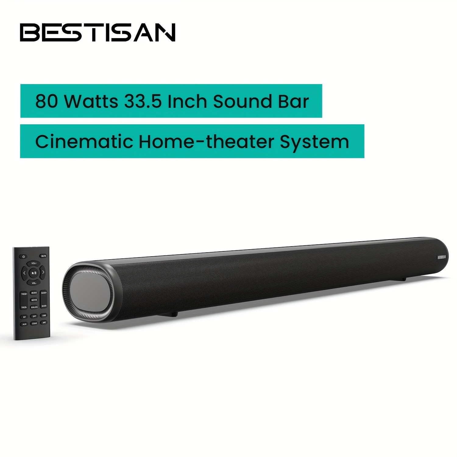 

Se04p Sound Bars For Tv, Wired And Wireless Bt 5.0 Sound Bar 34 Inches Soundbar For Home Theater Hd-arc/optical/coaxial/aux/usb/bt Connection, Wall Mountable