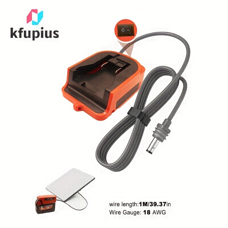 Adaptateur secteur pour Star.link Mini, compatible avec les batteries "MIL" 18V (48-11-1815, 1820, 1828, 1840, 1850, etc.), avec interrupteur, câble CC 18AWG de 99,97 cm