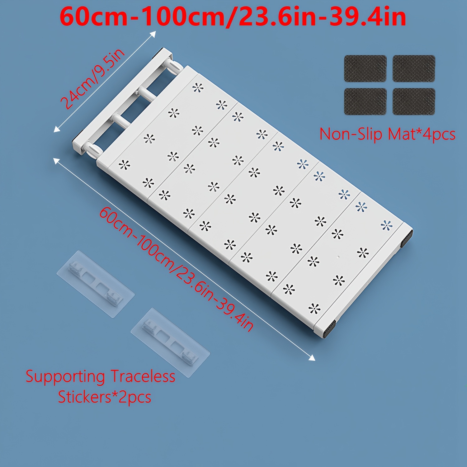 Multifunctional Plastic Partition Shelf, No-drilling Wardrobe, Kitchen, Bathroom, Shoe Cabinet Organizer, Space- Adjustable Telescopic Shelf, Utility Racks