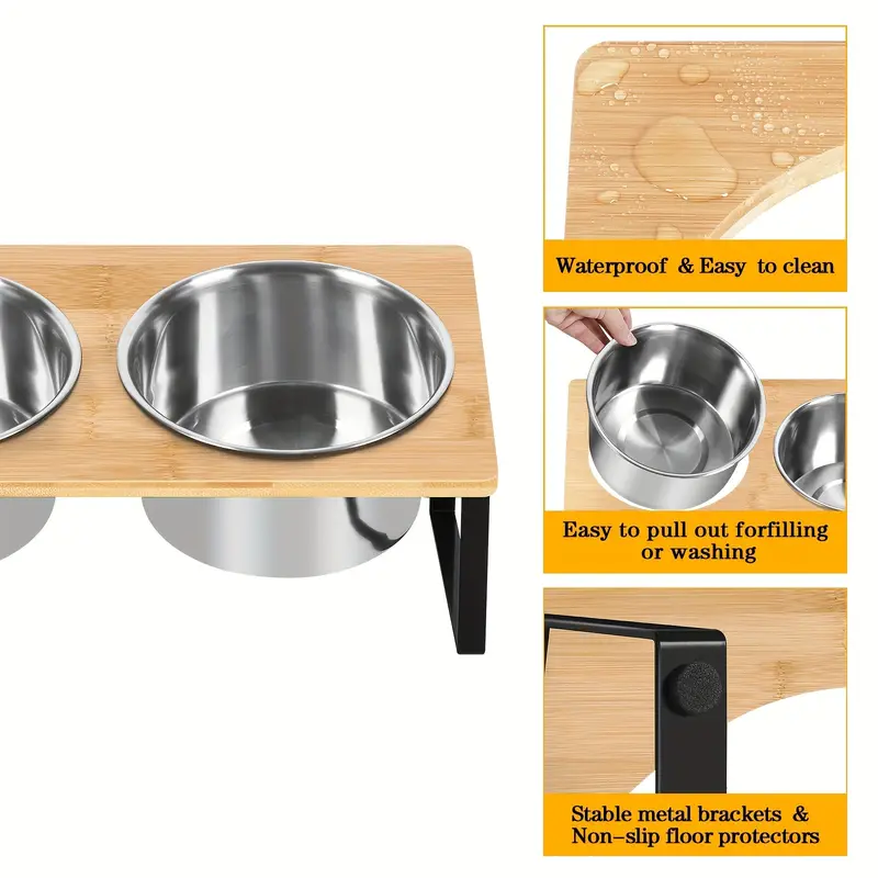 two bowls for pet feeding per set pet feeding bowls for household use plates and four stainless steel bowls white two piece set Product details 0