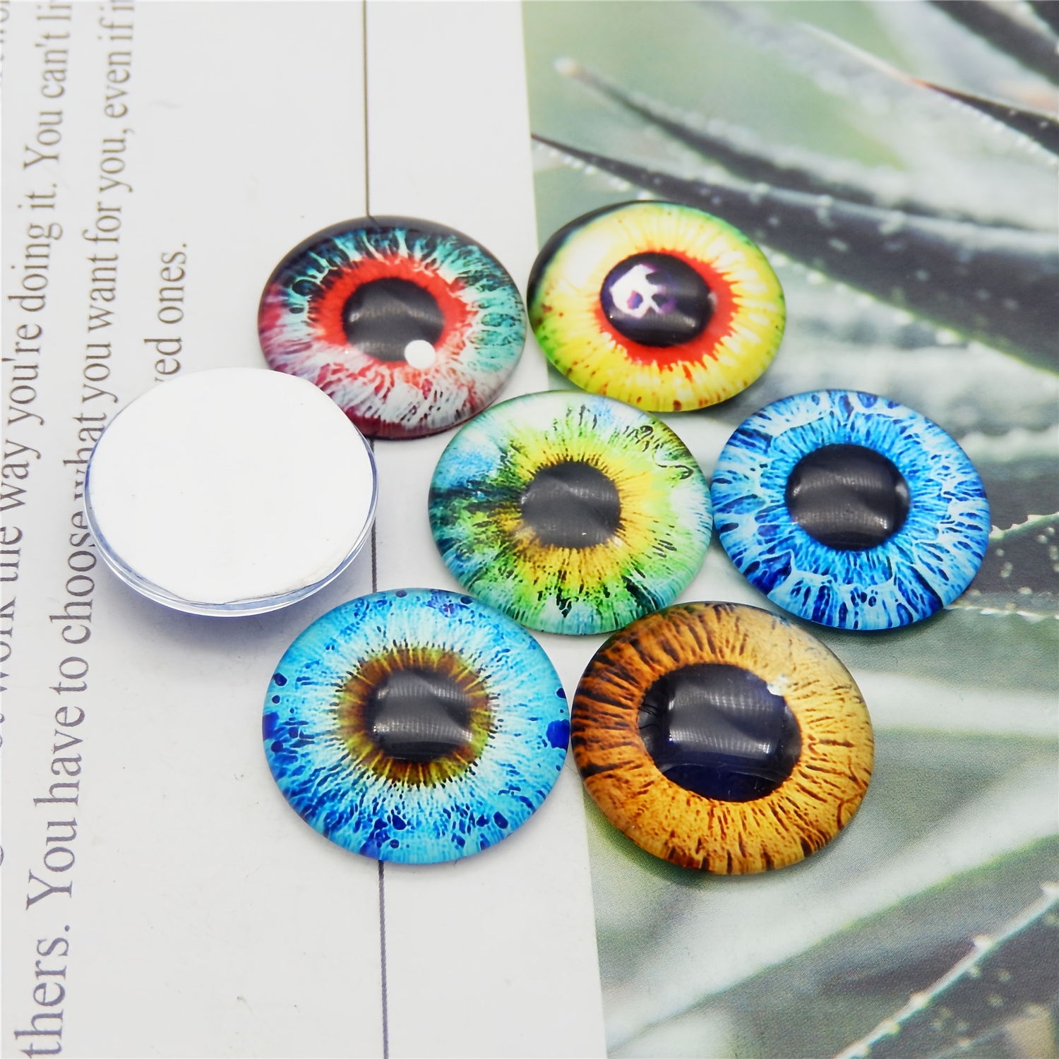 100 Stück Glas-Cabochon-Augen Für Puppenbau – Verschiedene Designs, Für Tonfiguren, DIY-Schmuck & Bastelprojekte