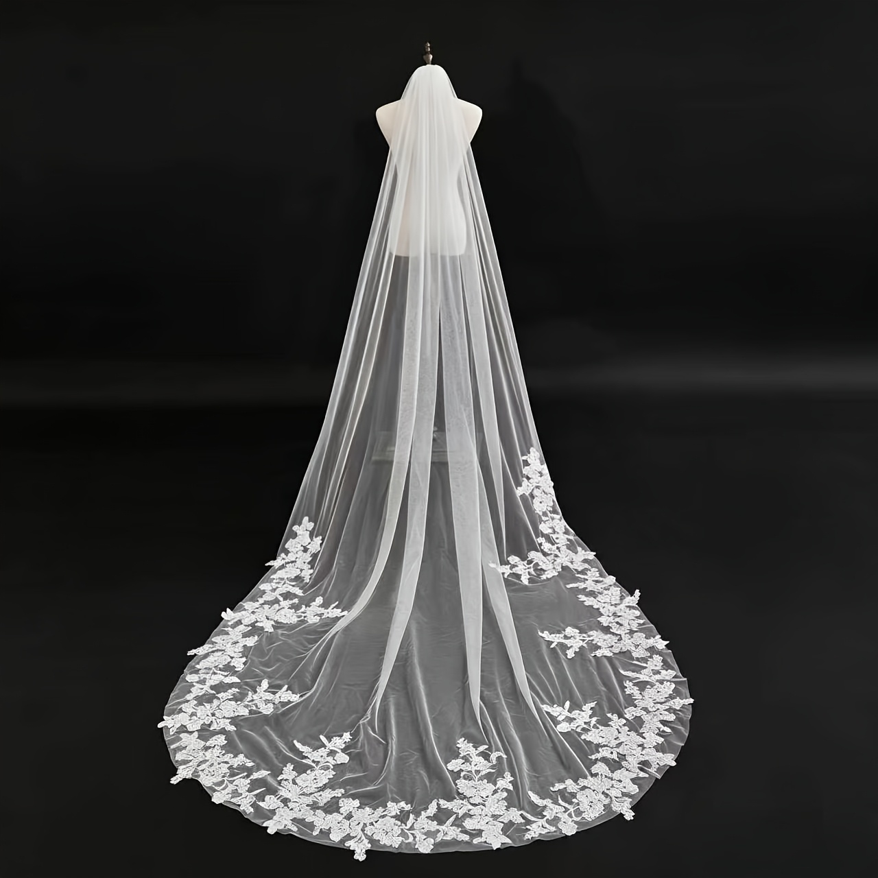 TEMU Piece Women's 3-meter Long Wedding Bride Long Veil, Suitable For Wedding Parties And Valentine's Day Gifts