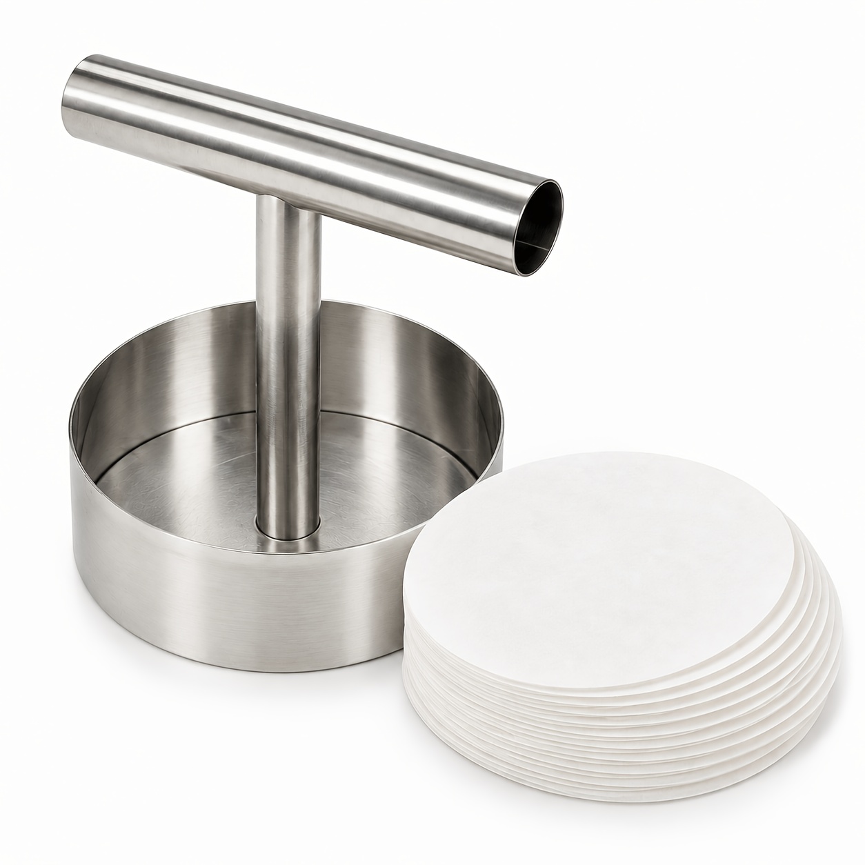 TEMU Hamburger Patty Pressing Set, Round Meat Press And 50pcs Wrappers, For Making Homemade Patties And Separating In Refrigeration