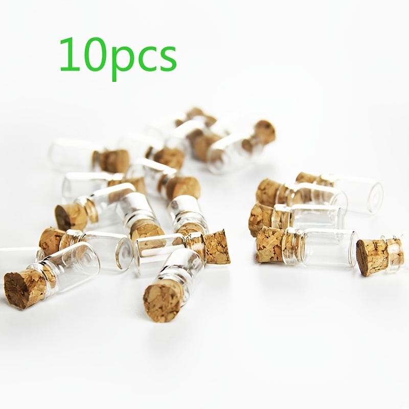 10 Mini Wish Bottles With A Diameter Of 0.5ml, Small Transparent Corked Drift Bottles, Mini Glass Storage Containers