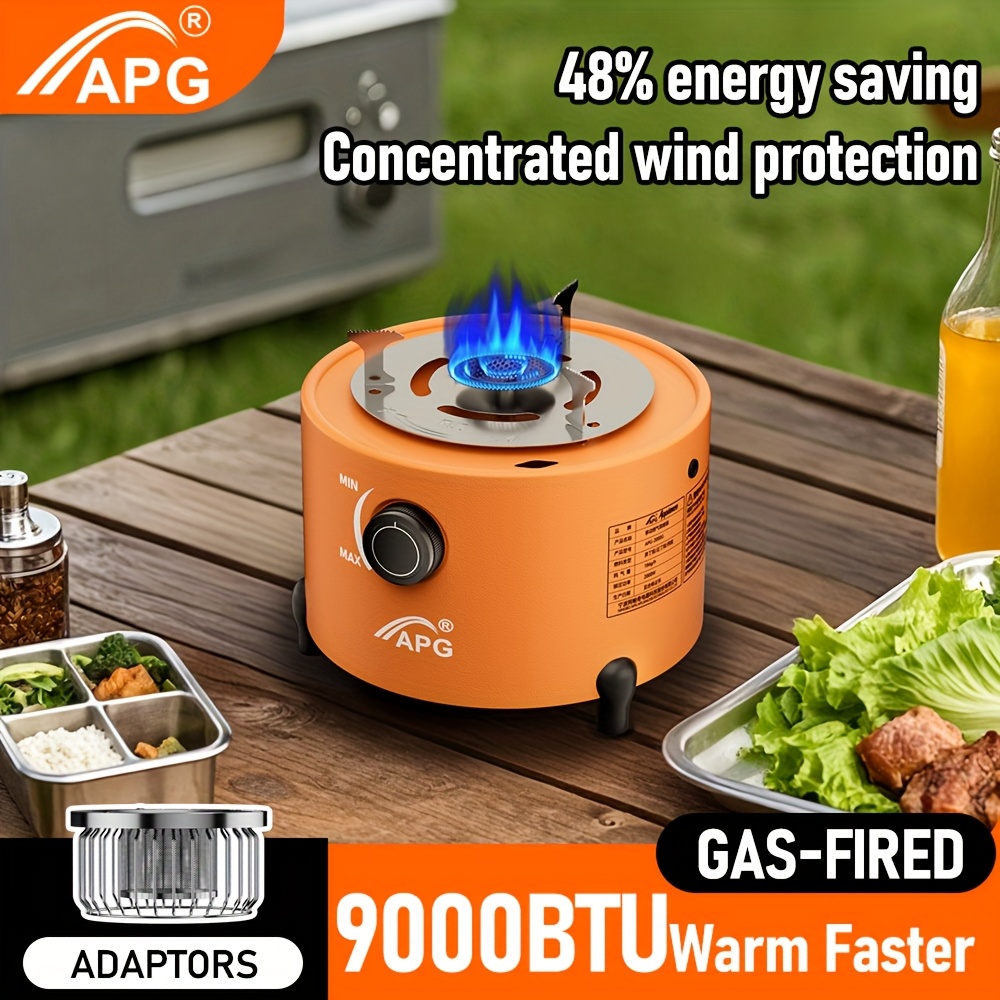 [1pc Portable Propane Heater] 1pc Portable 9000 BTU Propane Heater & Stove Combo | Stainless Steel with Powder Coated Finish, Foldable Legs | For Camping, Hiking, Picnics & Winter Heating, Indoor/Outdoor Use, No Electricity Needed, Compact Design, Durable Construction
