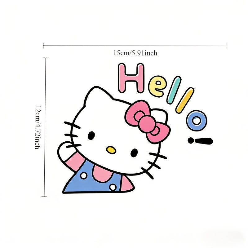   sanrios new car wave in english kitty cat engine hood door   tank cover   for windows bumper sticker motorcycle body sticker