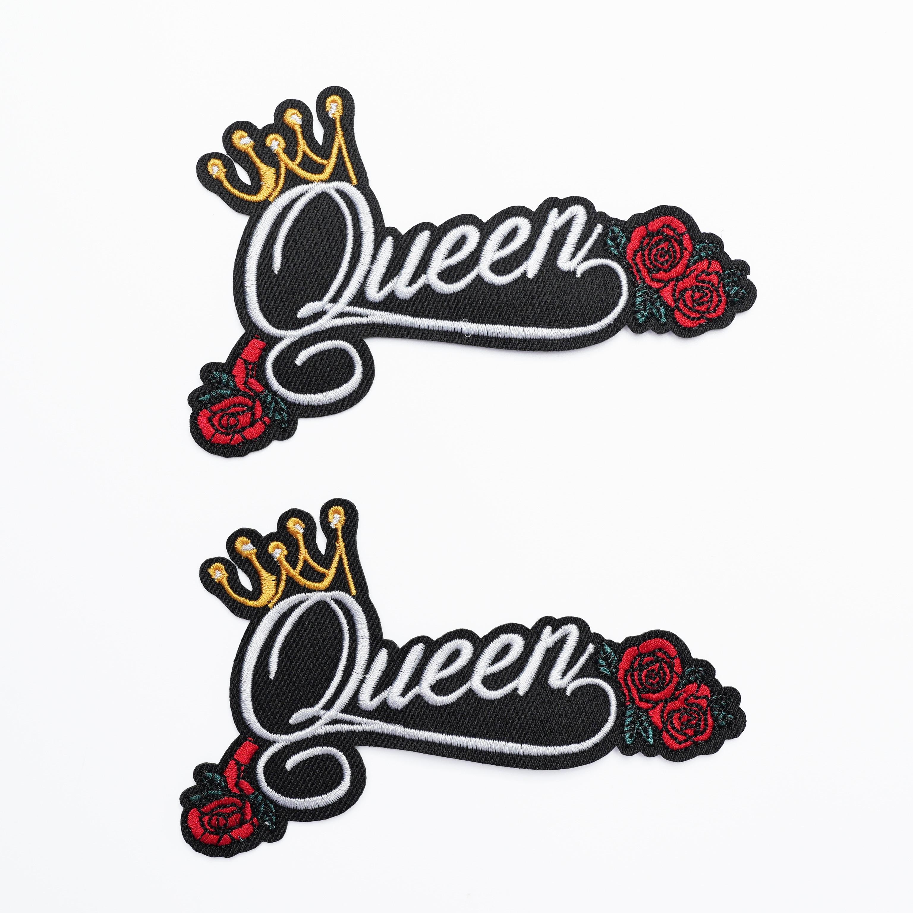 

2pcs Queen Embroidered Iron-on Patches For Clothing, Bags & Hats - In White, Red, Yellow, Black