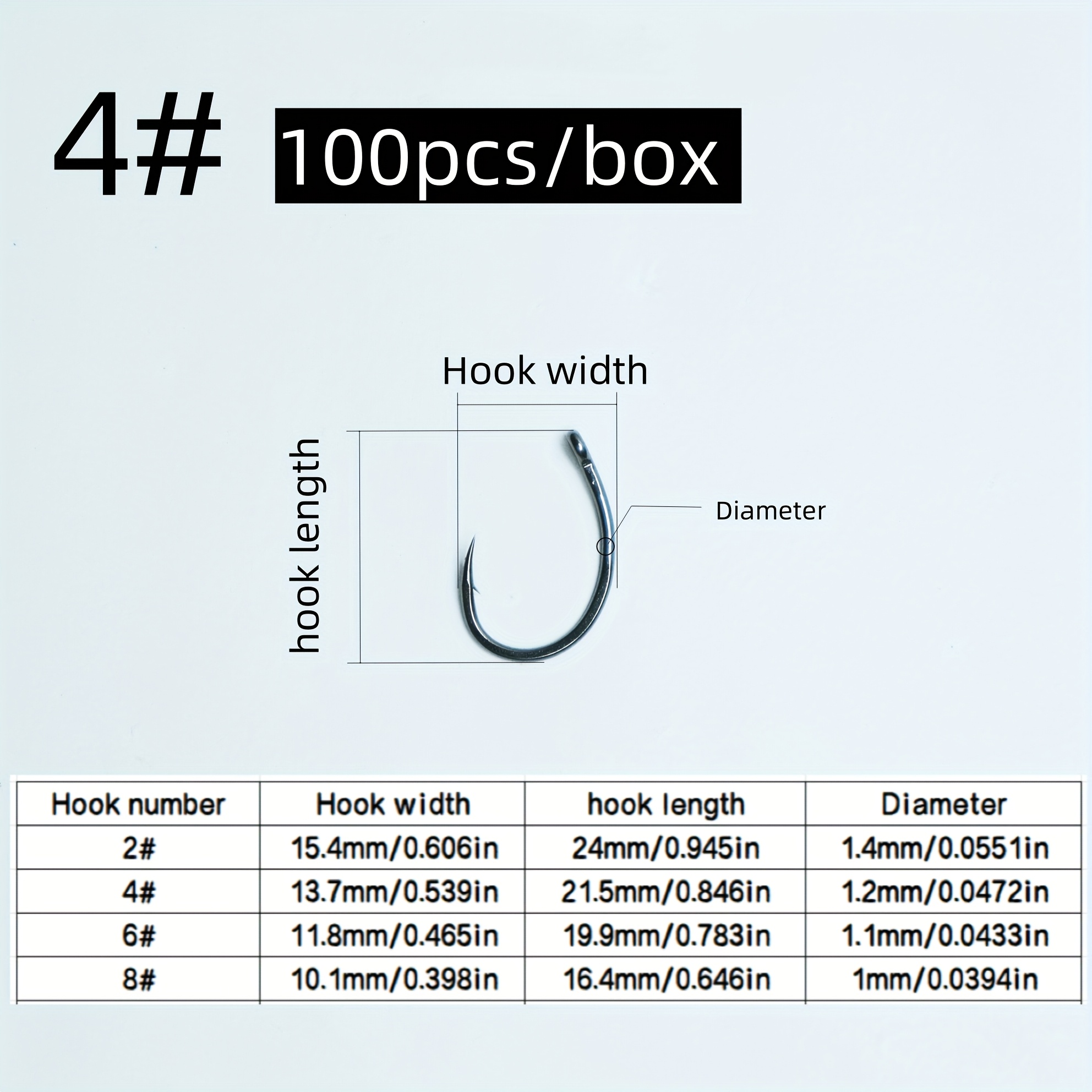 TEMU 100pcs European Carp Hooks - Steel Spiked Fishing Hooks With For , Ideal For Fly Fishing & Traditional Tackle, Fishing Hooks, Fly Fishing Gear,
