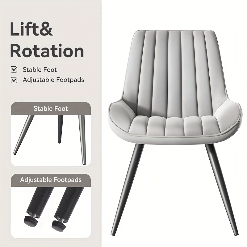 Modern Dining Chairs, Comfy Dining Room Chairs with Thick Cushions, Upholstered Fabric Kitchen Side Chairs with Metal Legs