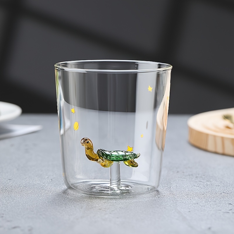 Image of Cute 3d Animal Cartoon Glass Cup, Creative Household Glass Mug, Heat-resistant Transparent Glass Cup, 350ml Milk Mug