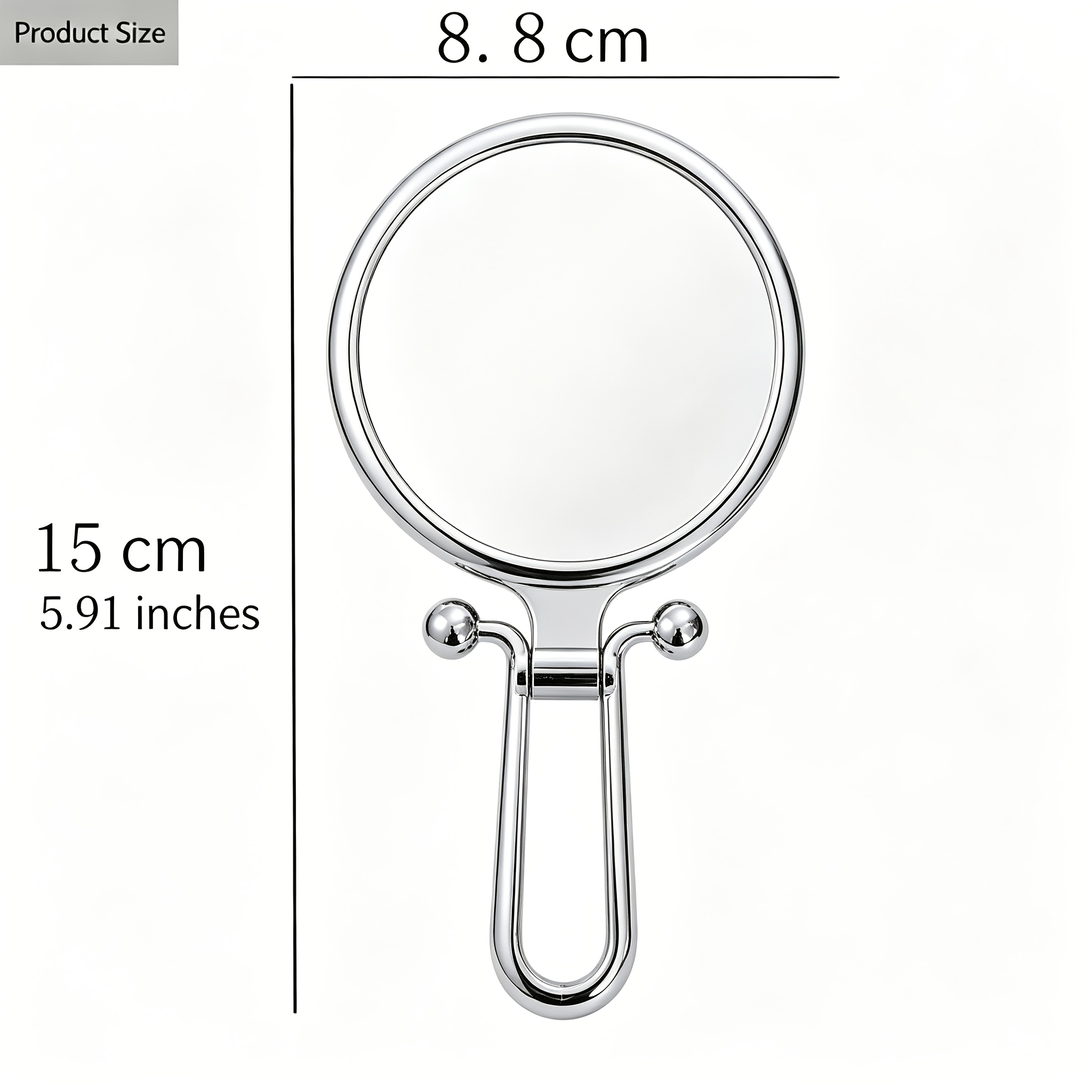 TEMU 1pc 80x Hd Silvery Folding Makeup Mirror, Bright Silvery Surface Displays Details, Folded Size Fits In Palm And Small Bag, Used For Outing And