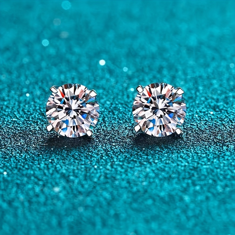 A Pair! Men's Minimalist And 1 Carat Stud Earrings, Hypoallergenic/non-fading Stainless Steel Earrings, Men's Wedding Additions, Wedding Earrings, Men's Gift Jewelry