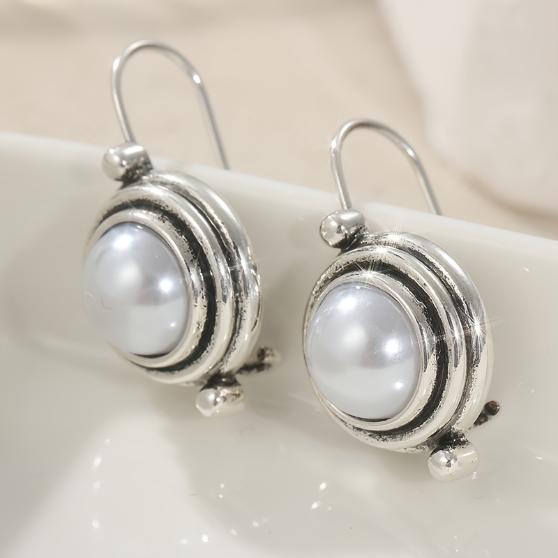 TEMU Elegant White Earrings For Women Fashion Silvery Color Wedding Earrings Anniversary Gift