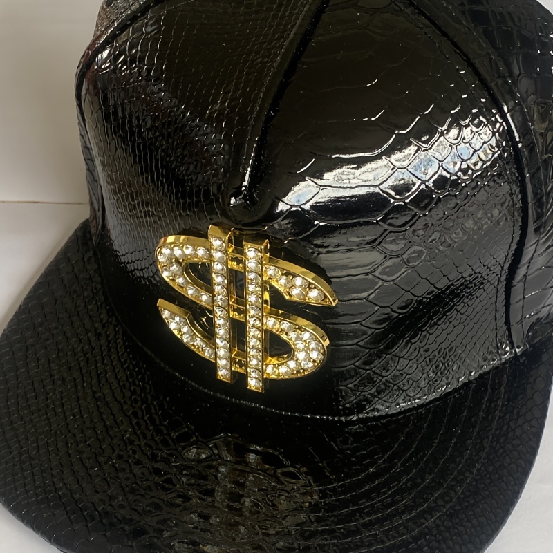 Hip Hop Leather Cap Shiny Holographic PU Leather Baseball Caps