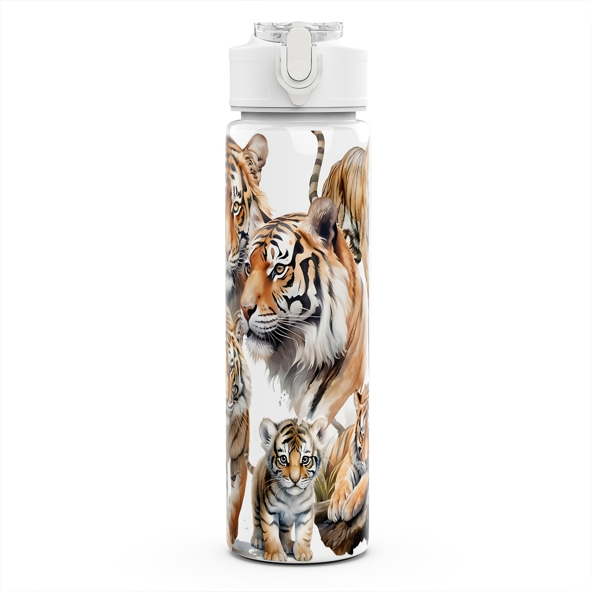 TEMU 1pc Warm Plastic Water Bottle Cute Printed Design Plastic Sports Bottle Reusable 25oz/750ml Lightweight Leak Proof Travel Drink Bottle Drinking