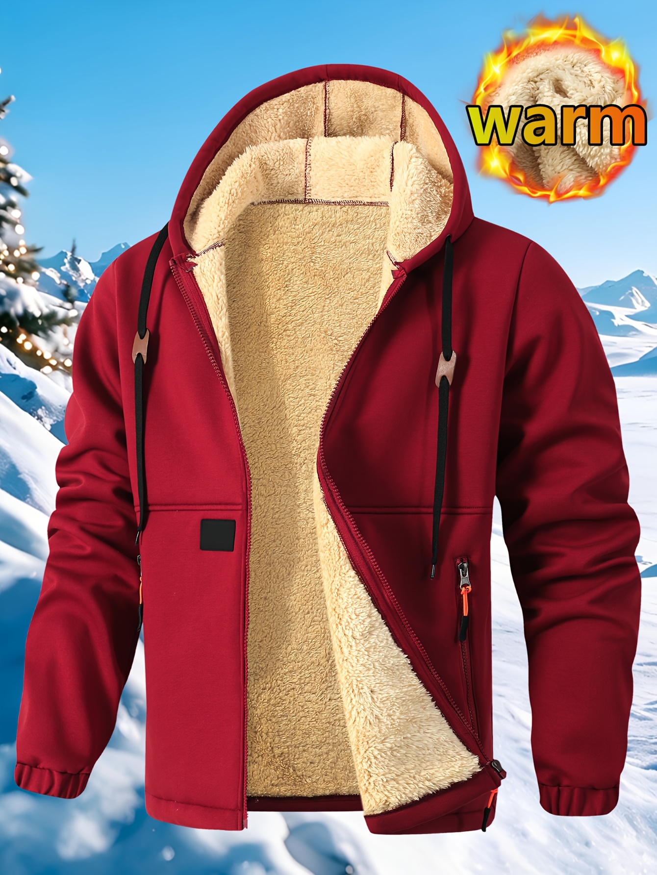 Cardigan à capuche pour homme en polaire épaisse, sweat à capuche chaud et tendance en polaire, sweat à capuche ample et confortable avec cordon de serrage, vêtements d'automne et d'hiver pour hommes, sweat à capuche décontracté pour homme avec poches zippées, convient pour l'hiver et l'automne