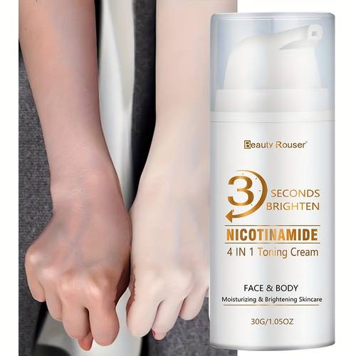 3 second quick brightening toning cream 4 in 1 brightening moisturizing cream deep moisturizing blemishes brightening cream and non sticky containing niacinamide and vitamins c and e light beige skincare cream skin care