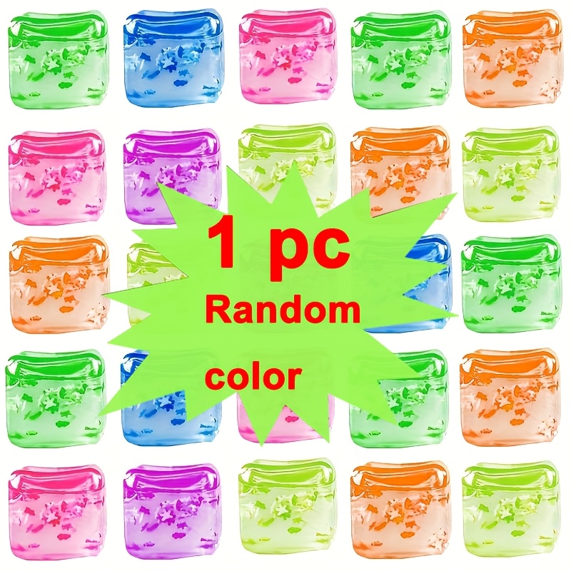 1pc Random Color Stress Ball, Unisex Sensory Toy For Men And Children Gadget, Cube Of Ice Shaped Gift, Squeeze And Toy, Sensory Play, , Soft And Elastic Tactile, Random Color
