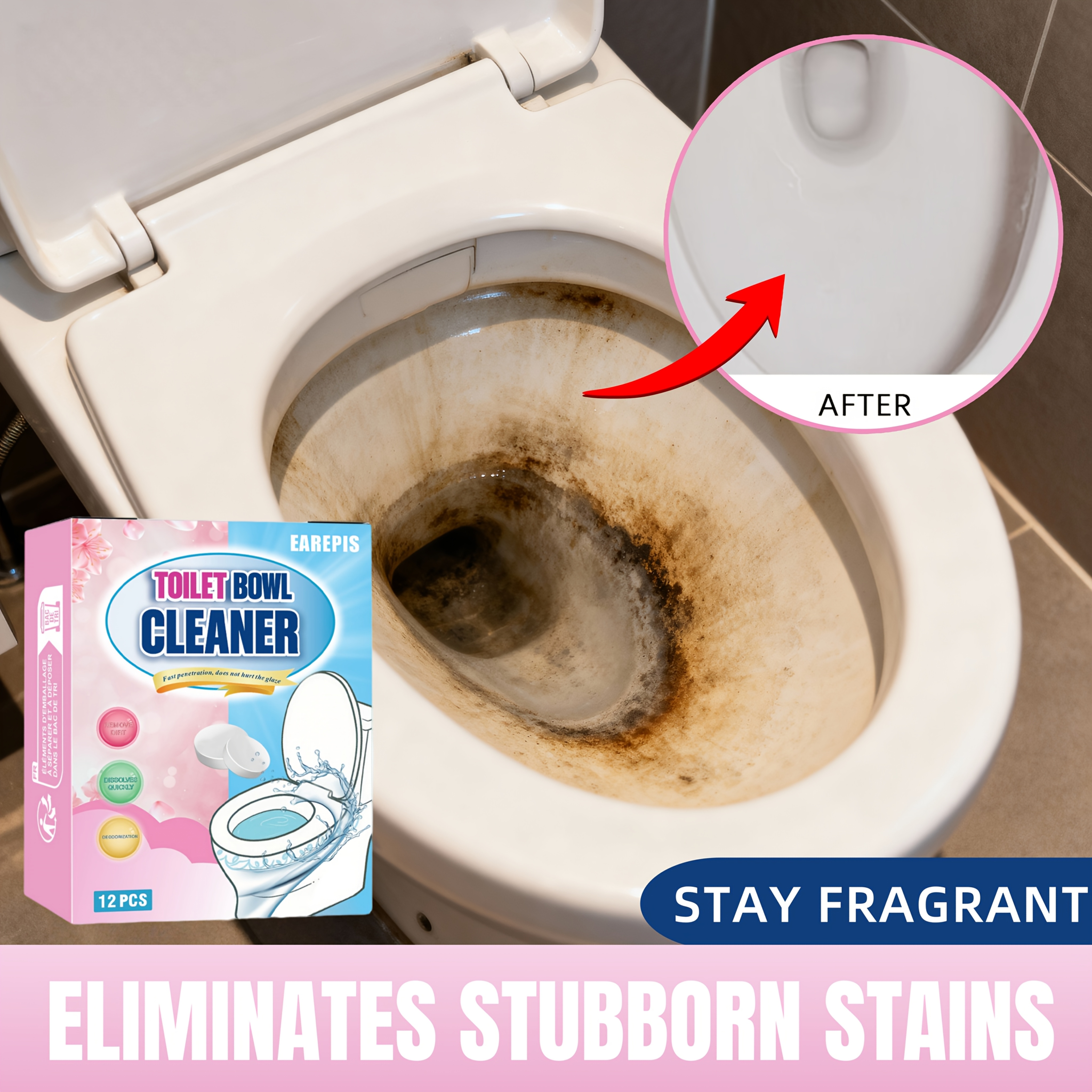   of toilet cleaning and stain removal tablets pipe unclogging tablets effervescent quickly dissolves yellow stains to make your toilet   suitable for household toilets squat toilets and toilet tanks