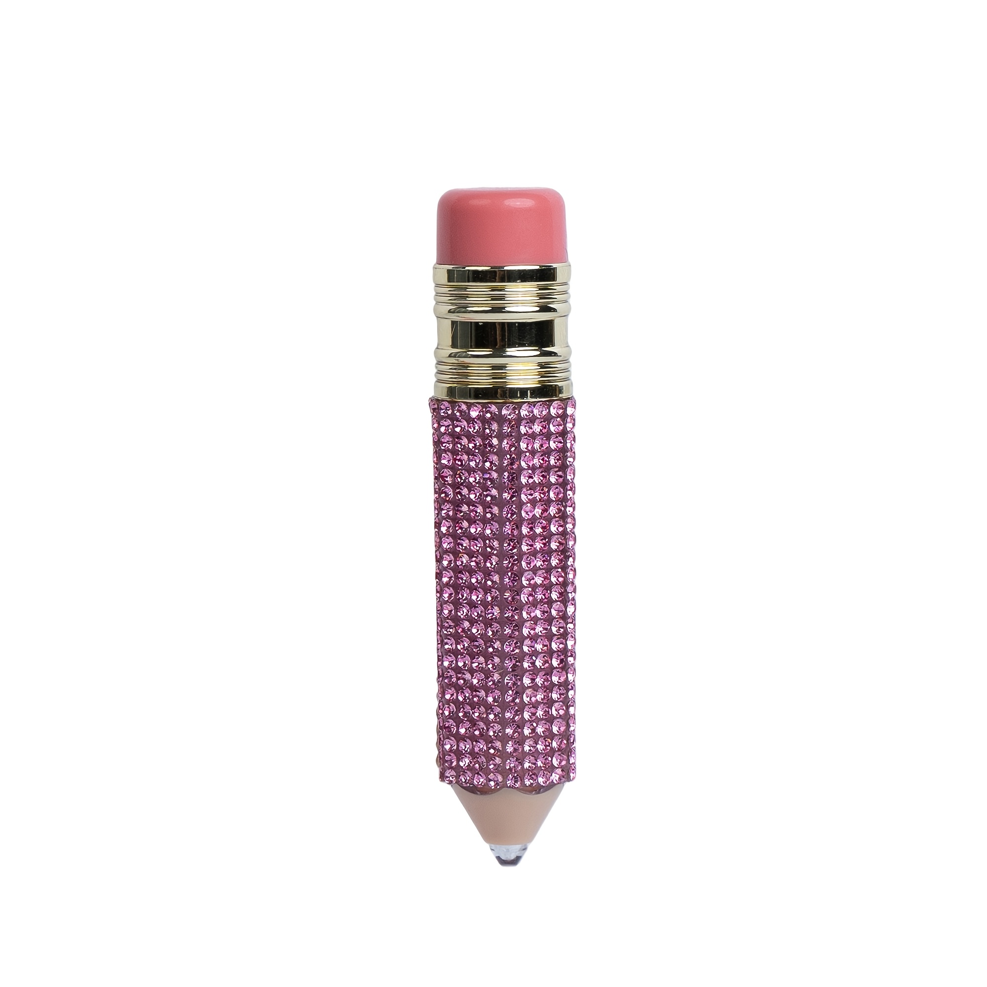 TEMU Lápiz labial de repuesto de 5 ml con diamantes, lujoso y moderno - Contenedor labial vacío giratorio a prueba de fugas con cepillo, botella