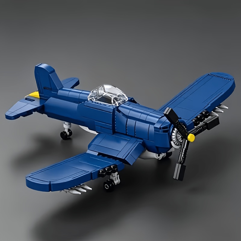 Military Blue Airplane Model Set, Desktop Collectible Ornament