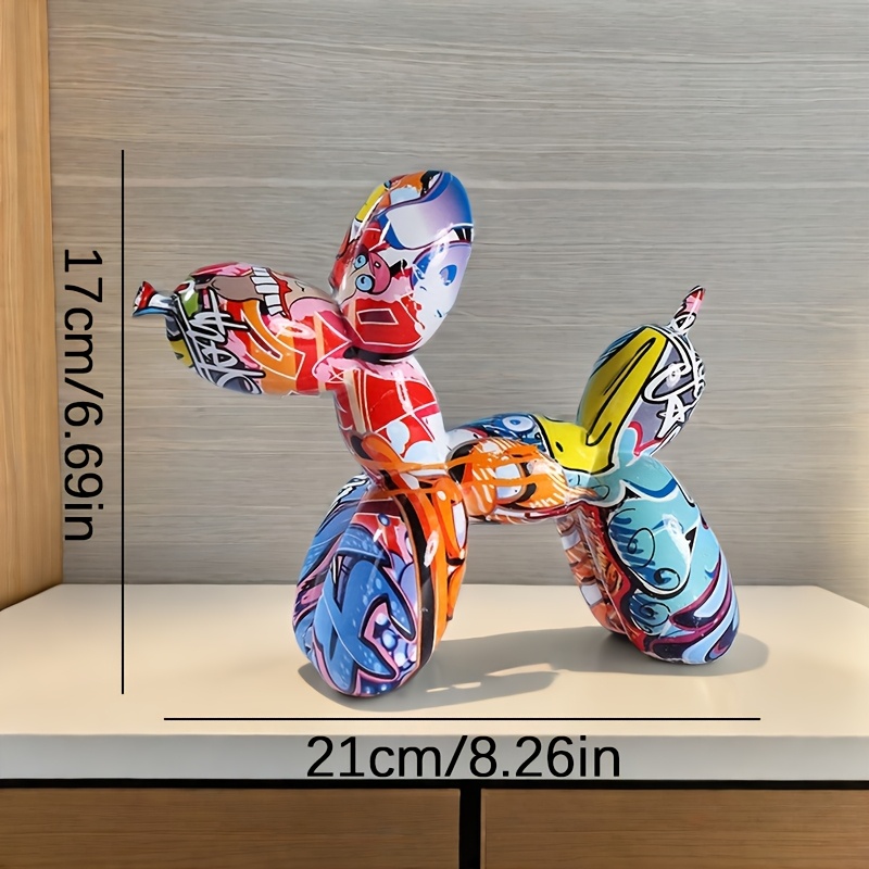 Image of 1pc, Balloon Dog Statue, Resin Artwork, Sculpture, Home Decor, Suitable For Living Room, Bedroom, Study Decoration, Desktop Ornament, Festive Decoration, Family Gift